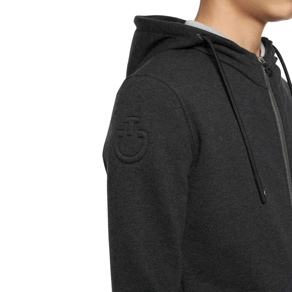 FELPA DI COTONE CON ZIP E CAPPUCCIO - immagine 4