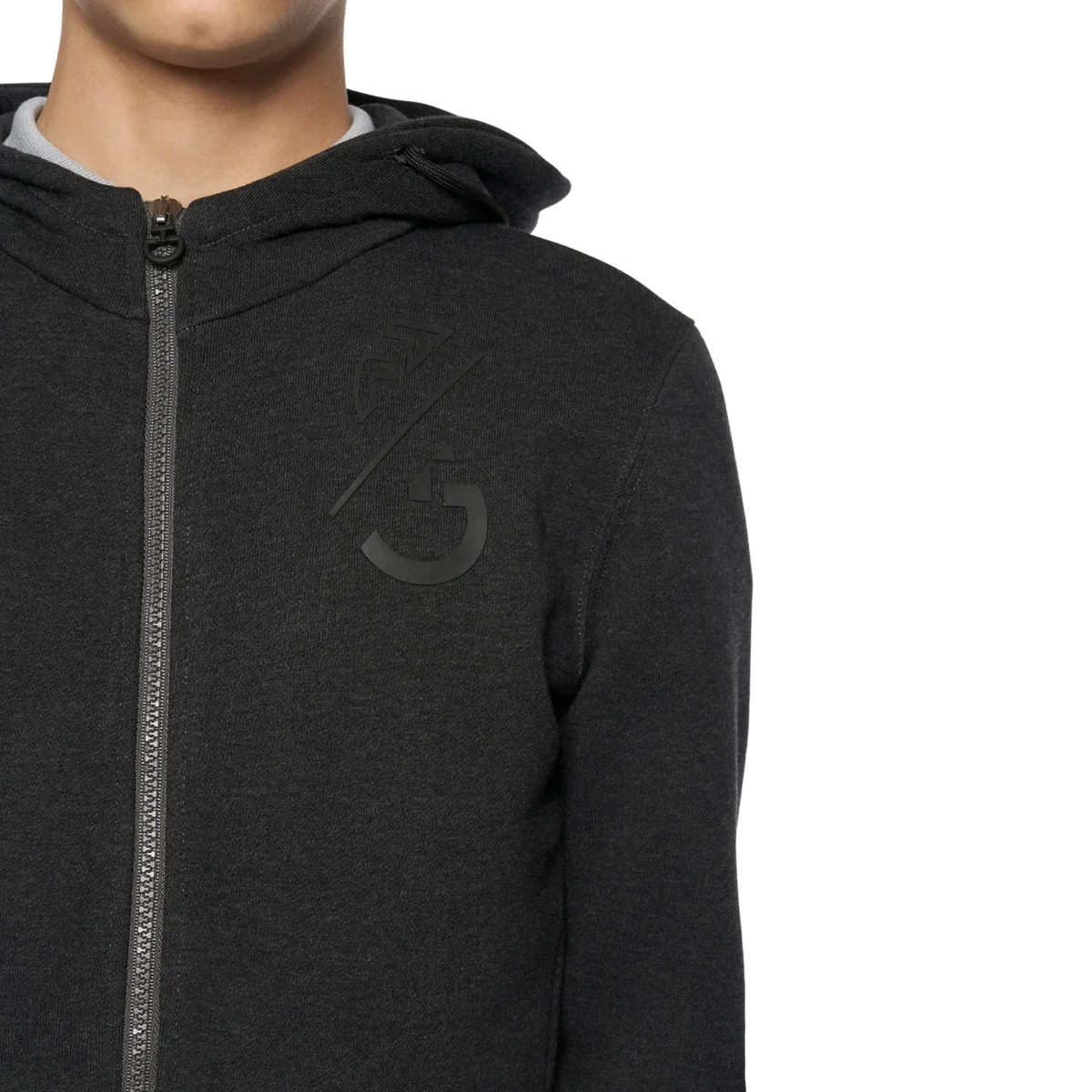 FELPA DI COTONE CON ZIP E CAPPUCCIO - immagine 2