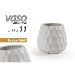 VASO CERAMICA BIANCO MAT H 11,5 CM